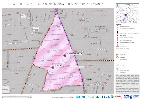 Microplanning: De-Plaine, Tshamilemba, Lubumbashi, Haut-Katanga, COD (2025)